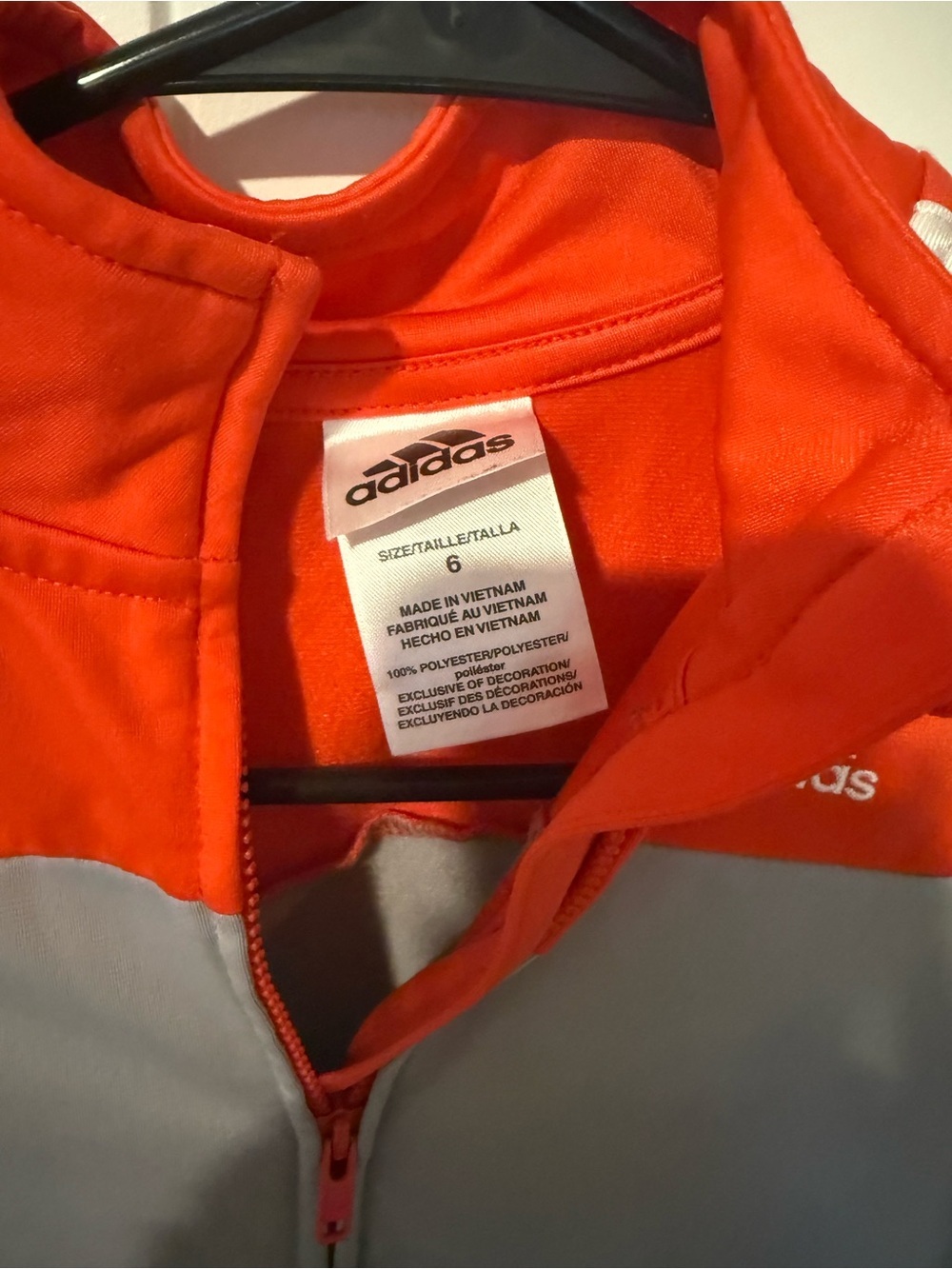 Adidas Kids Colorblock Full Zip Track Jacket Size 6 - Picture 3 of 3